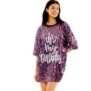 Pink Confetti Sequin It’s My Birthday Dress